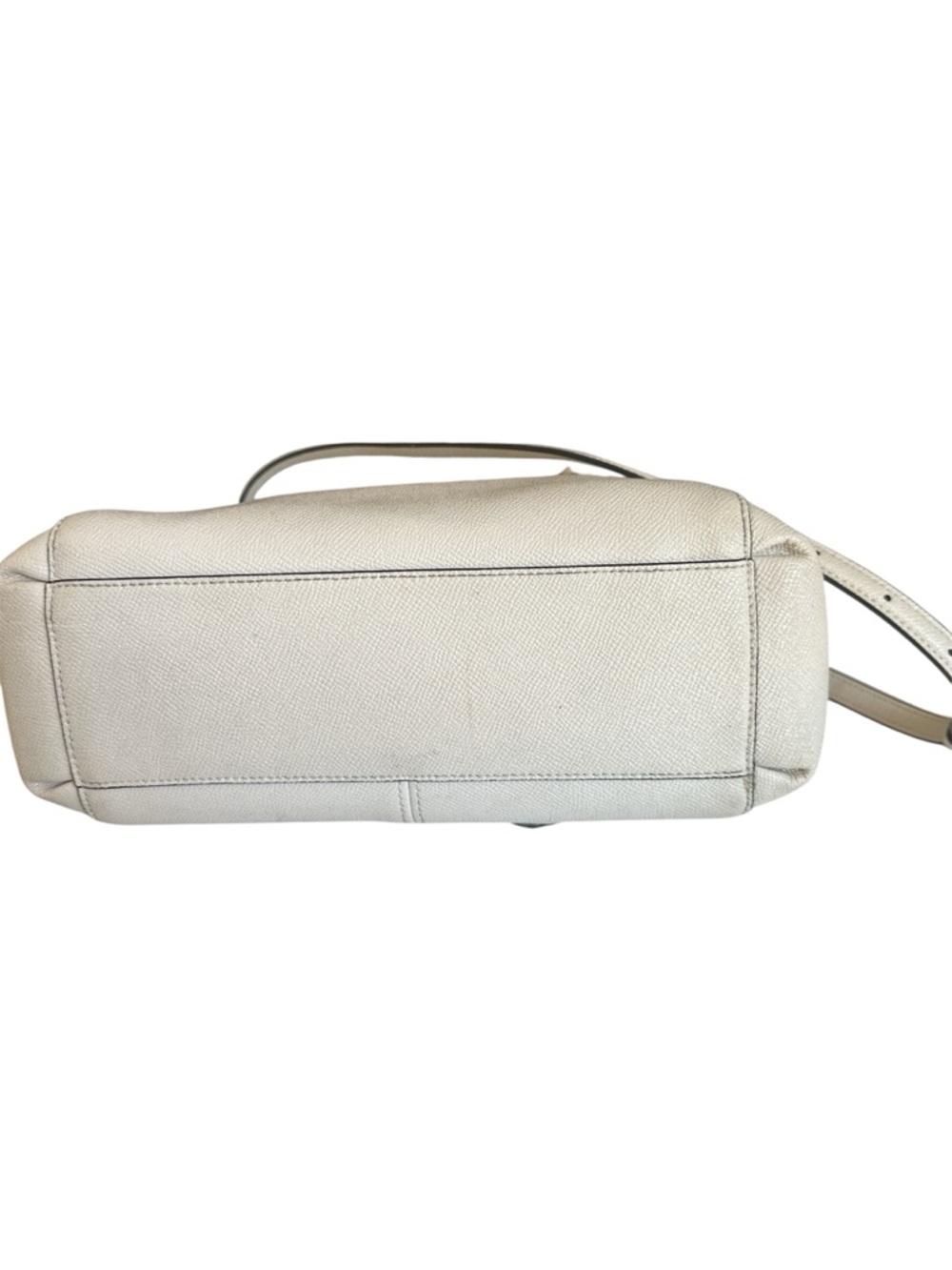 Coach Cream Pebbled Leather Satchel /Crossbody with Gold Hardware - Picture 4 of 6